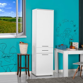 Hanah Home Armario multiusos Blanco con cajón y estantes